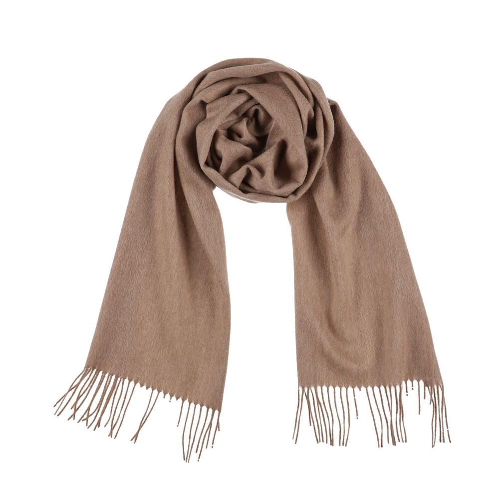 Écharpe beige unie en cachemire pour femme Paris (4)