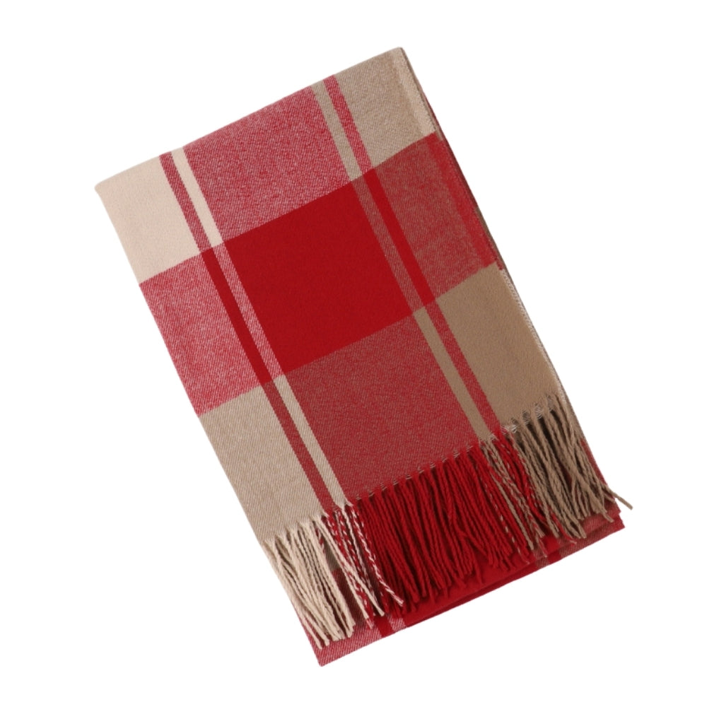 Écharpe rouge à carreaux et à franges – Liverpool (6)