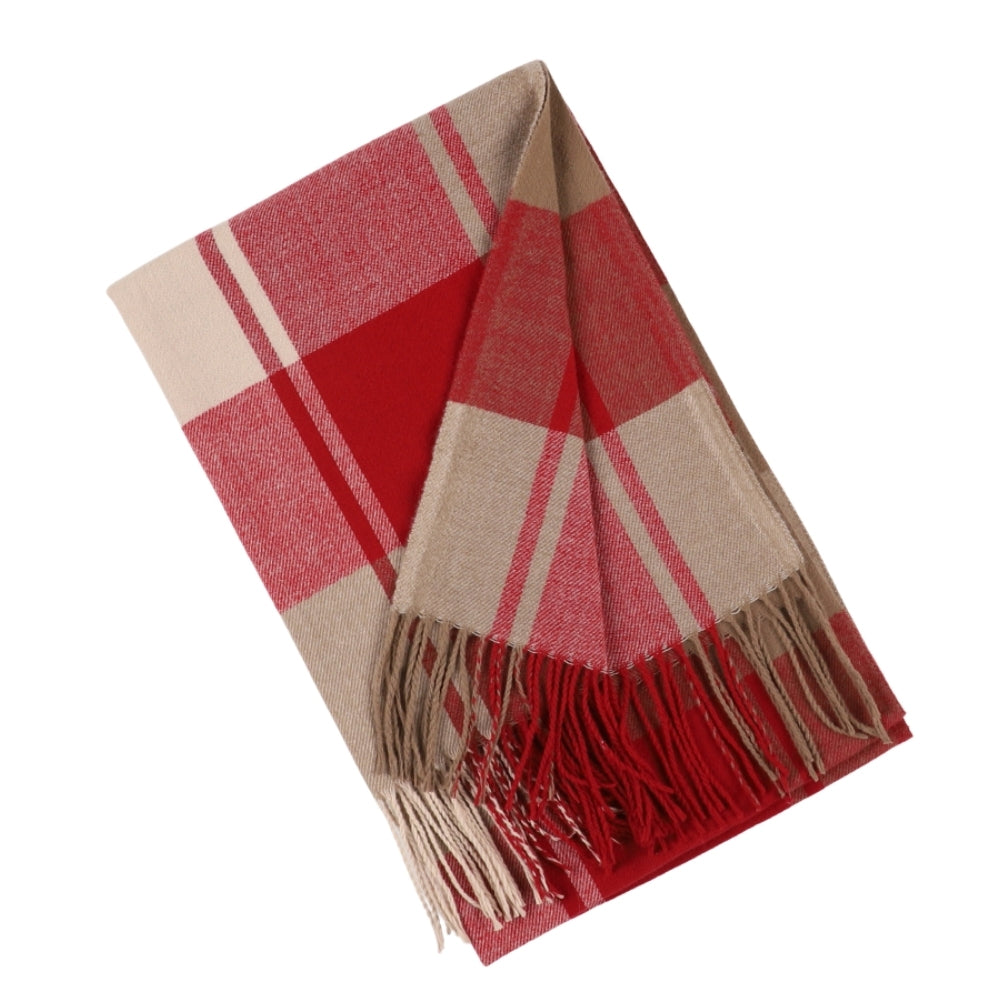 Écharpe rouge à carreaux et à franges – Liverpool (3)