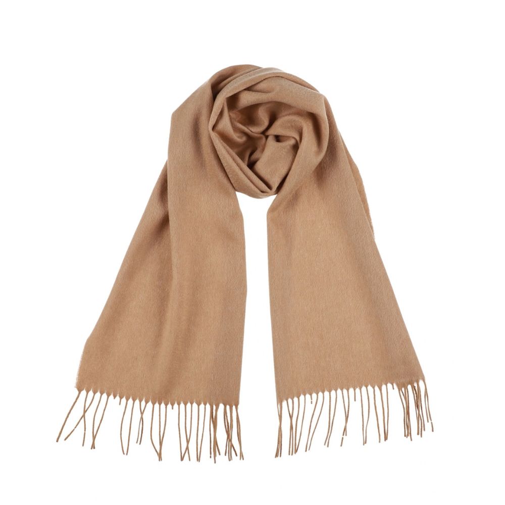 Écharpe d'hiver beige clair en cachemire pour femme Paris (4)