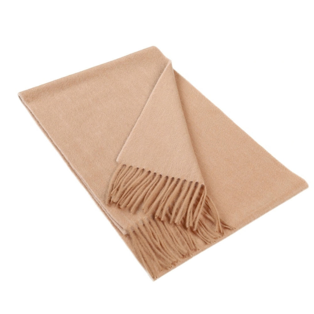 Écharpe d'hiver beige clair en cachemire pour femme Paris (1)
