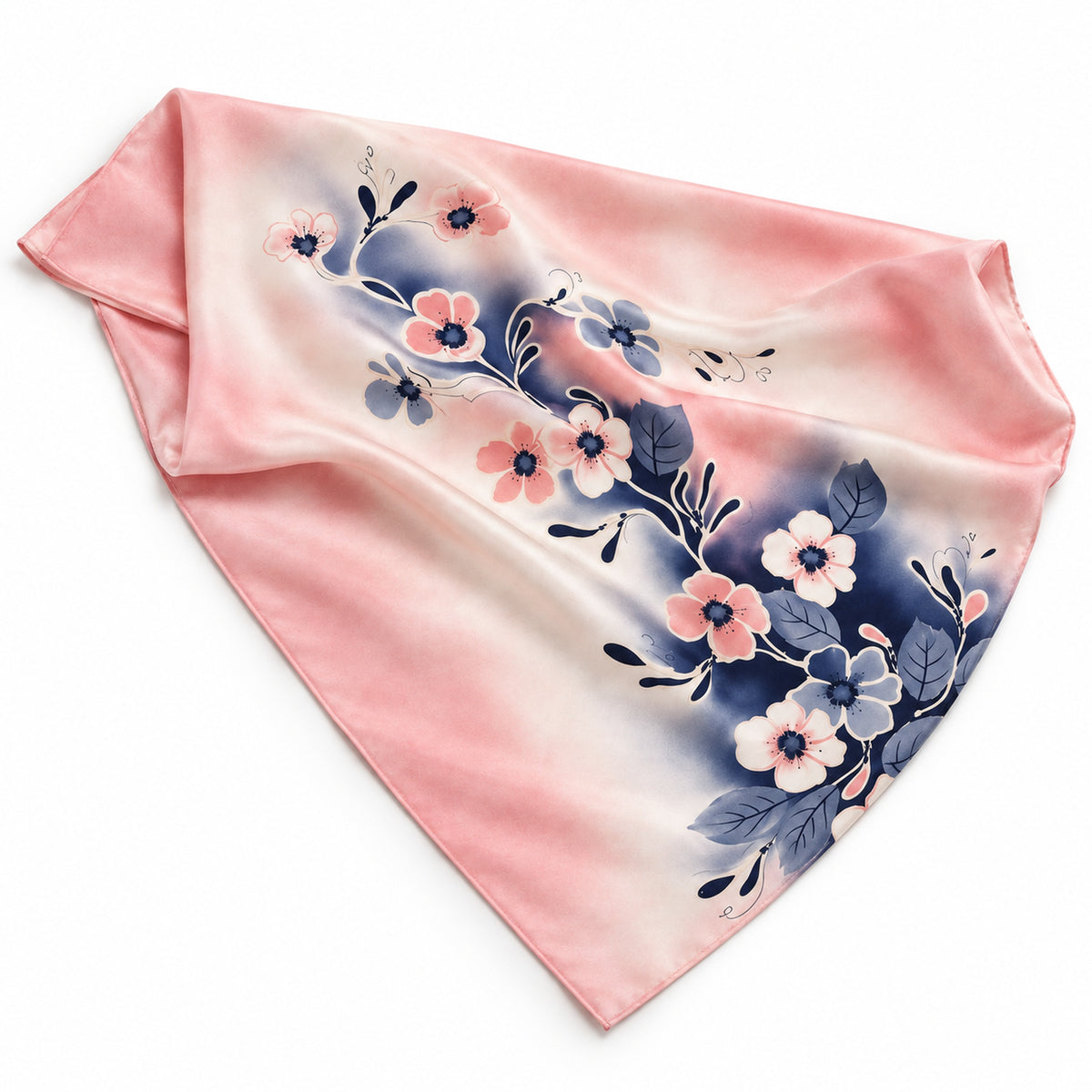Foulard en soie rose 90x90 (test)