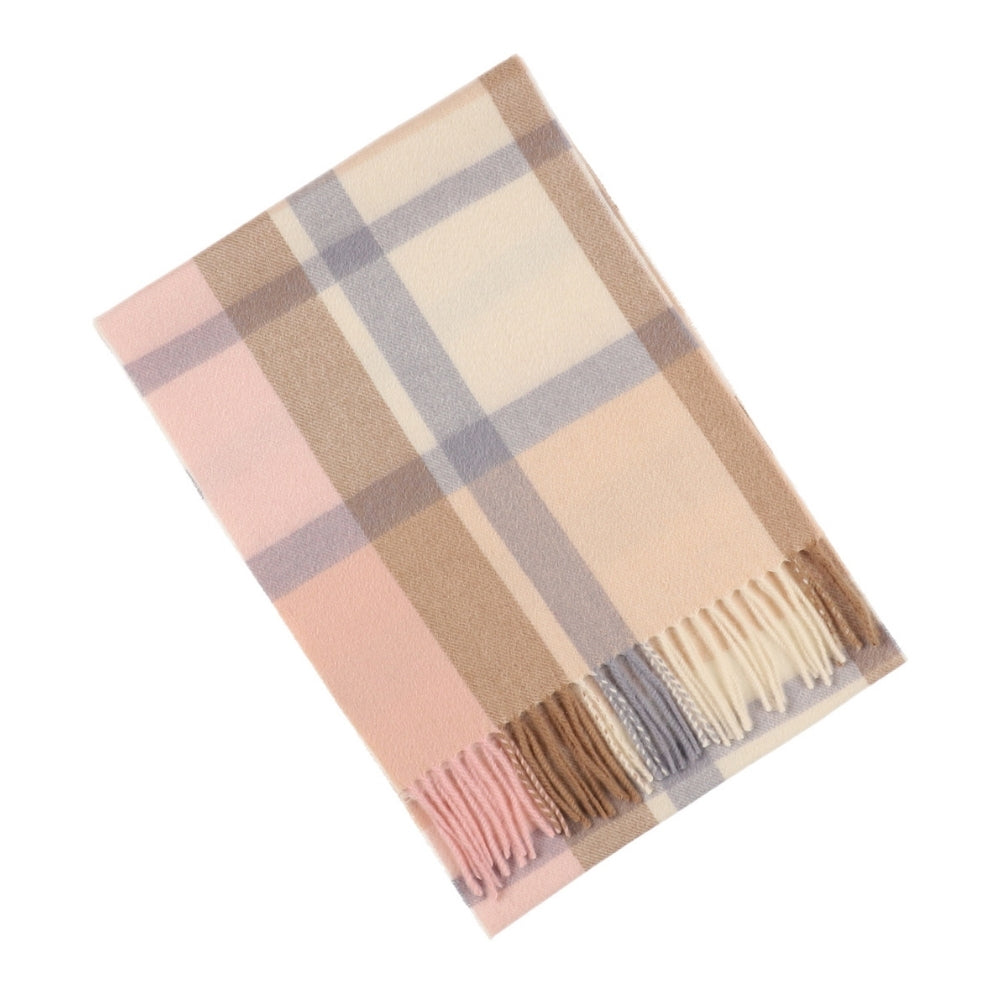 Écharpe beige à carreaux en laine 100 % – Londres (6)