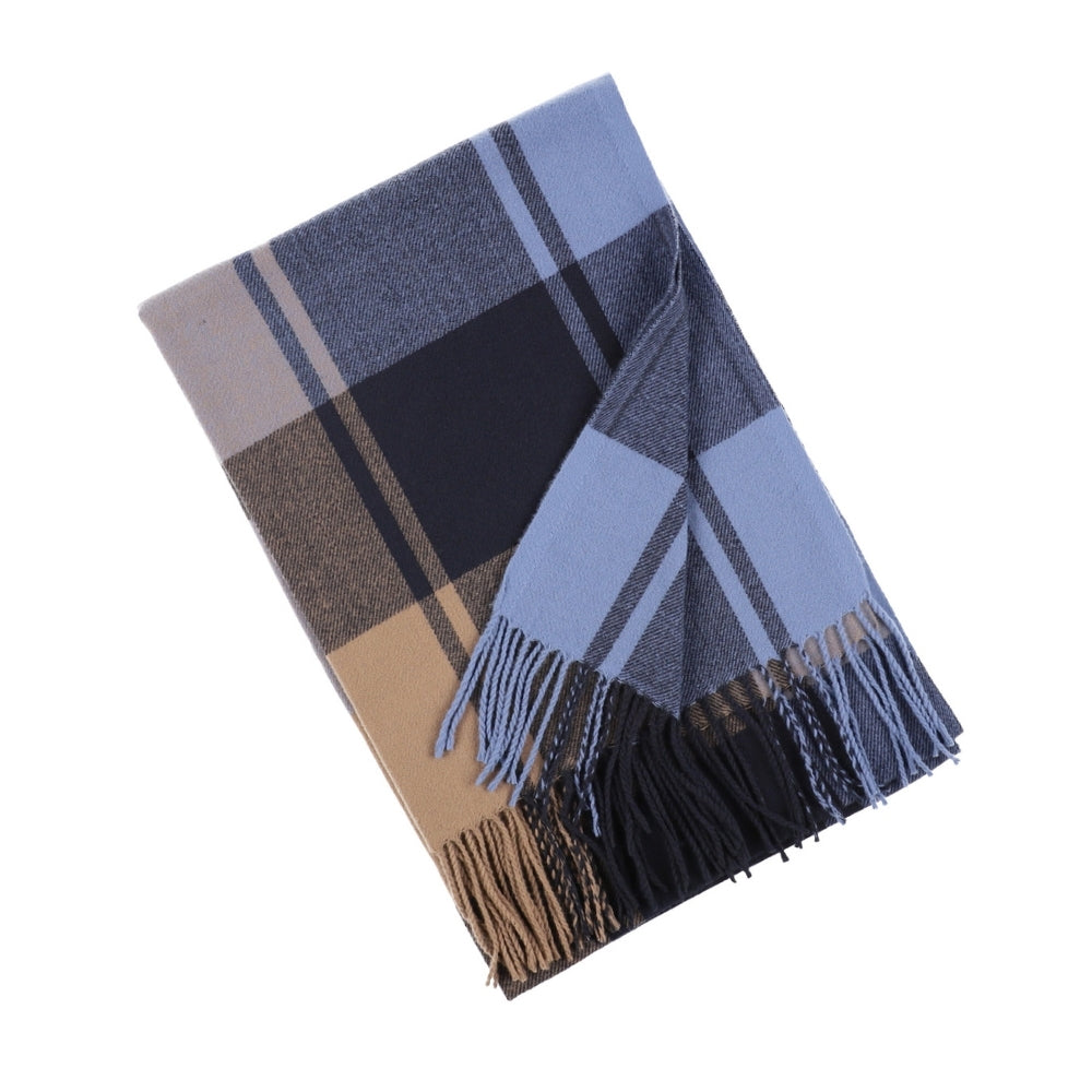 Écharpe bleue à carreaux et à franges – Liverpool (3)