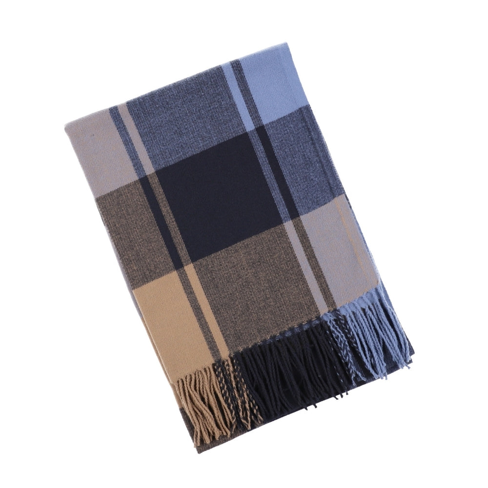 Écharpe bleue à carreaux et à franges – Liverpool (6)