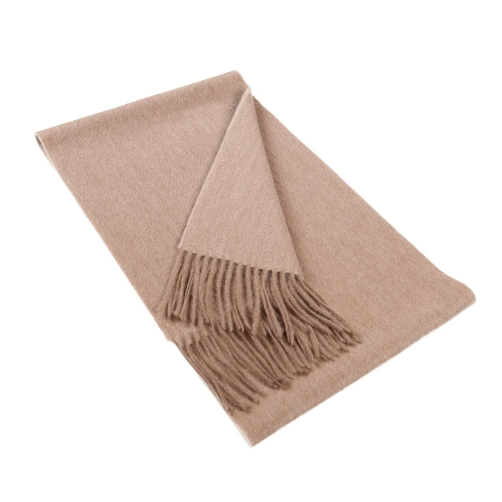 Écharpe beige unie en cachemire pour femme Paris (1)