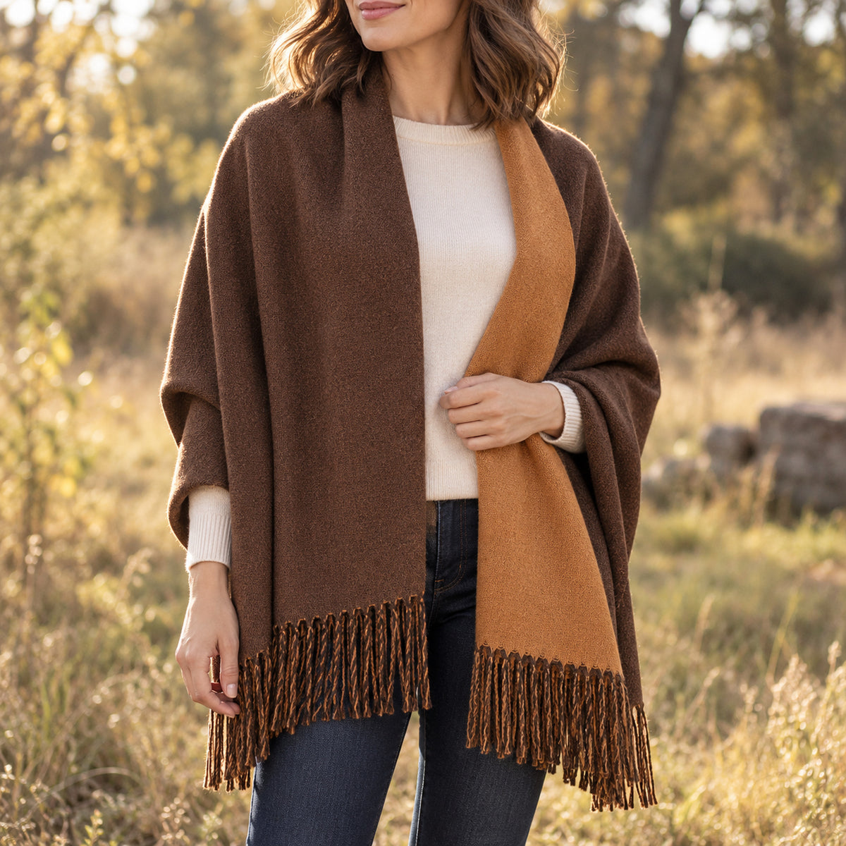 Étole en pashmina réversible pour femme